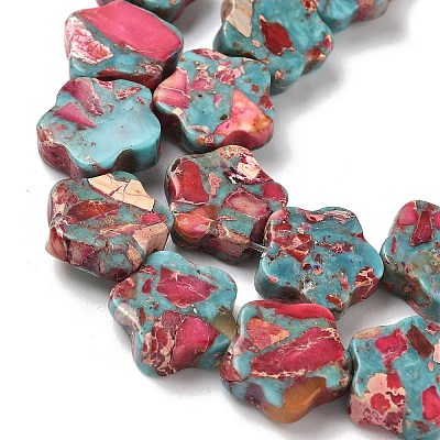 Dyed Synthetic Imperial Jasper Beads Strands G-D337-14mm-B04-1