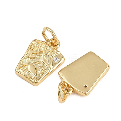 Brass Pave Cubic Zirconia Pendants KK-A269-28G-1