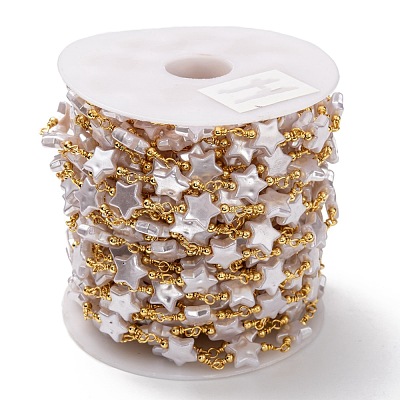 Handmade Brass CCB Plastic Link Chains CHC-I036-57G-1