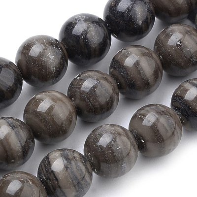 Natural Wood Lace Stone Wooden Jasper Beads Strands G-S259-40-10mm-1