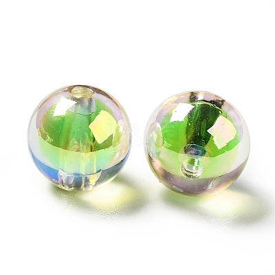 Two Tone UV Plating Rainbow Iridescent Acrylic Beads TACR-D010-03A-05-1