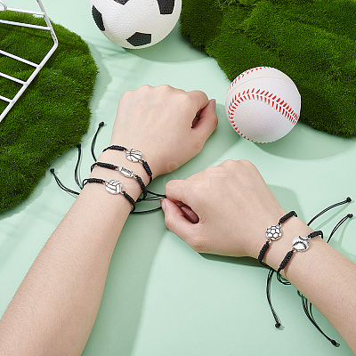20Pcs 5 Styles Sport Theme Alloy Link Bracelets BJEW-GA0001-20-1