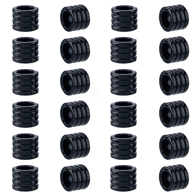 24Pcs Grooved Stainless Steel European Beads STAS-HS0001-81A-1