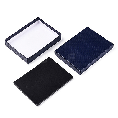 Rhombus Textured Cardboard Jewelry Boxes CBOX-T006-01B-1