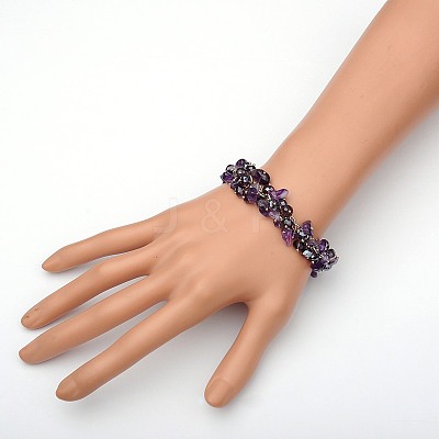 Trendy Women's Gemstone Bracelets BJEW-JB01569-02-1