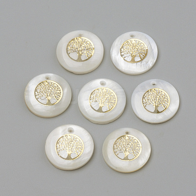Freshwater Shell Pendants SHEL-Q010-011G-1