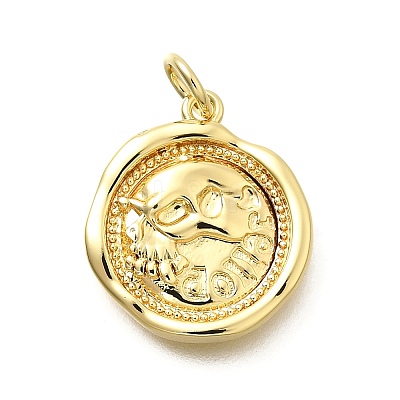 Brass Pendants KK-S508-09G-1