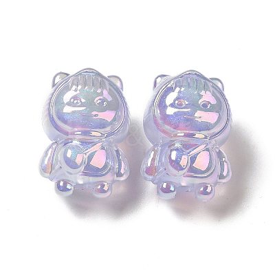 UV Plating Rainbow Iridescent Acrylic Beads PACR-M002-12B-1