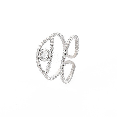 Tarnish Resistant 304 Stainless Steel Open Pad Ring Cabochon Settings LS-STAS-S119-157P-1