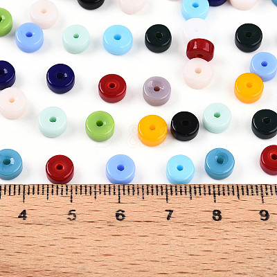 Opaque Colours Glass Seed Beads SEED-N007-P4x6mm-B02-1