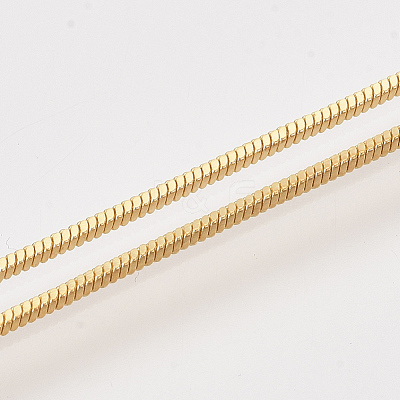 Brass Square Snake Chain Necklace Making MAK-T006-10A-G-1