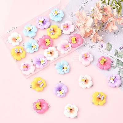 24Pcs 6 Colors Opaque Resin Pendants RESI-SC0006-47-1