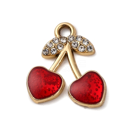 Cherry Alloy Pendants PALLOY-S051-01E-G-1