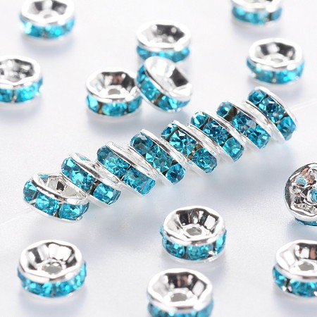 Brass Grade A Rhinestone Spacer Beads LS-RSB034NF-13-1