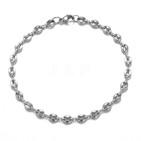304 Stainless Steel Coffee Bean Chain Bracelets for Men Women FS-WG2046E-03-1