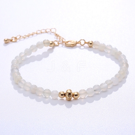 Synthetic Sunstone Round Beaded Bracelet RG1104-9-1