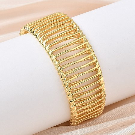 Hollow Brass Cuff Bangles for Women BJEW-C157-03G-1