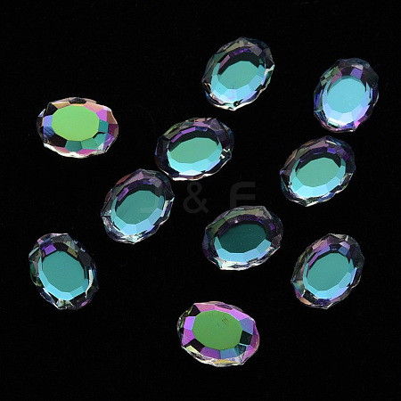 Oval Transparent Glass Cabochons MRMJ-T009-159-1