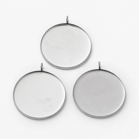 Non-Tarnish 304 Stainless Steel Pendant Cabochon Settings LS-STAS-L253-011B-P-1