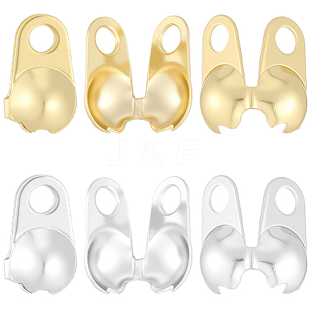 300Pcs 2 Colors 304 Stainless Steel Bead Tips STAS-BBC0010-17-1