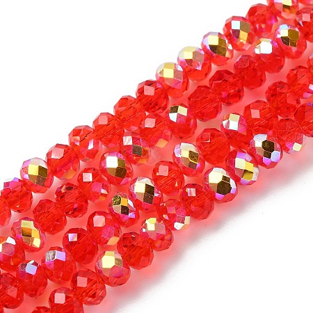 Electroplate Transparent Glass Beads Strands EGLA-A046-01A-01-1
