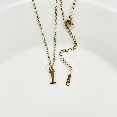 304 Stainless Steel Letter Pendant Necklaces NJEW-WH0027-26I-G-1