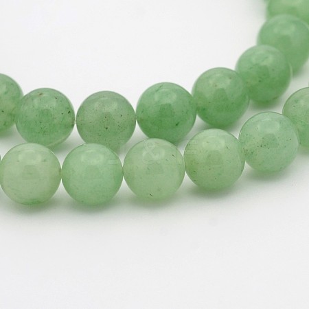 Natural Green Aventurine Round Bead Strands X-G-P070-37-4mm-1