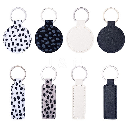 16Pcs 8 Styles PU Leather Keychain KEYC-TA0001-39-1