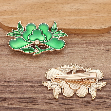 Flower Alloy Enamel Alligator Hair Clips PW-WG27385-08-1