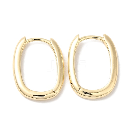 Rectangle Brass Huggie Hoop Earrings for Women EJEW-U008-12G-1