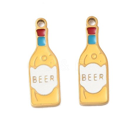 304 Stainless Steel Enamel Pendants X1-STAS-G360-04G-01-1