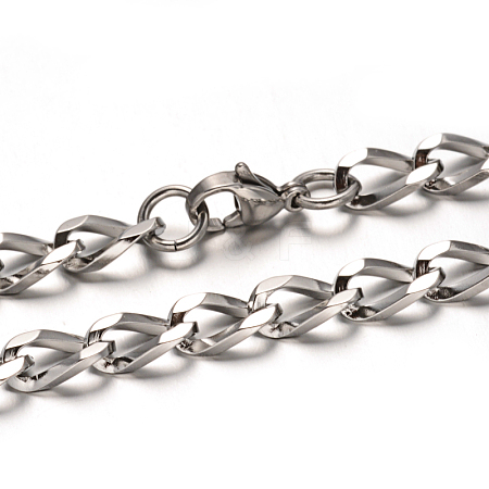 Tarnish Resistant 304 Stainless Steel Curb Chain Necklaces NJEW-M150-01P-1