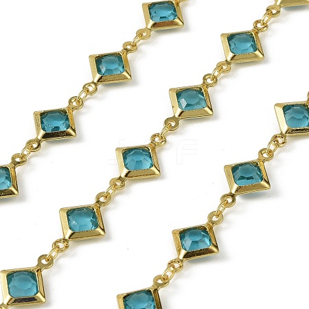 Brass Glass Rhombus Link Chains CHC-R001-05G-05-1