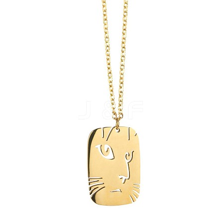 Cute Cartoon Animal Stainless Steel Pendant Necklaces QV5065-8-1