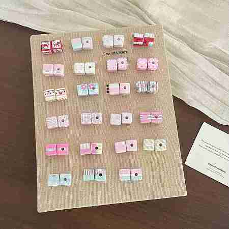 Printed Opaque Acrylic Beads OACR-N163-37-1