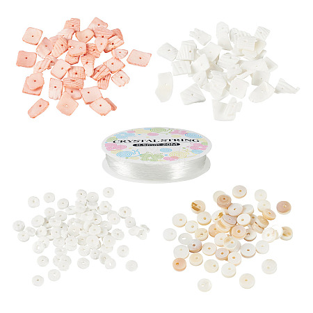 DIY Natural Shell Beads Bracelet Making Kit DIY-CF0001-10-1
