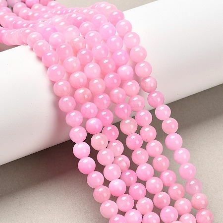 Natural Mashan Jade Round Beads Strands G-D263-6mm-XS23-1