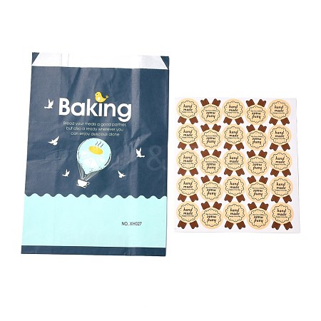 Rectangle with Hot Air Balloon Pattern Paper Baking Bags CARB-K0001-01E-1