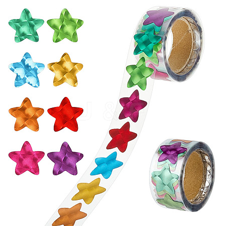 Five-pointed Star Laser Paper Self-Adhesive Stickers DIY-WH0899-277-1