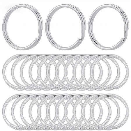 40Pcs 304 Stainless Steel Split Key Rings STAS-CY0001-01A-P-1