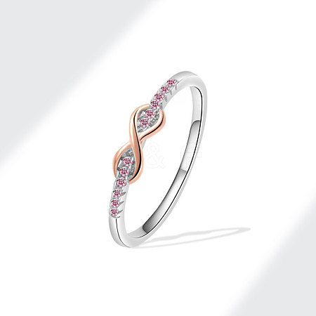 Brass Micro Pave Cubic Zirconia Finger Rings for Women FS-WGAD63B-08-1
