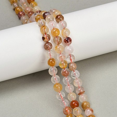 Natural Ferruginous Quartz Beads Strands G-U026-A08-6mm-1