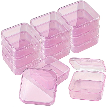 Square Plastic Bead Containers with Hinged Lid PW-WG65EE9-02-1