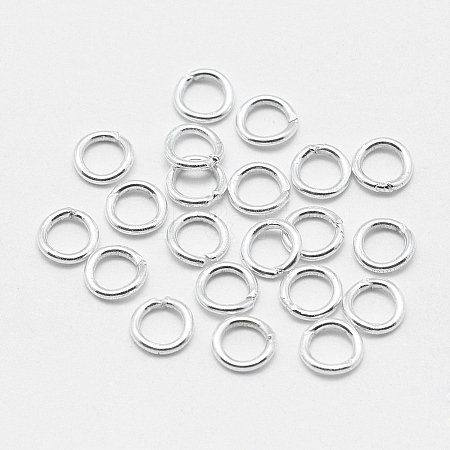 925 Sterling Silver Soldered Closed Jump Rings STER-F032-08S-0.7x4-1