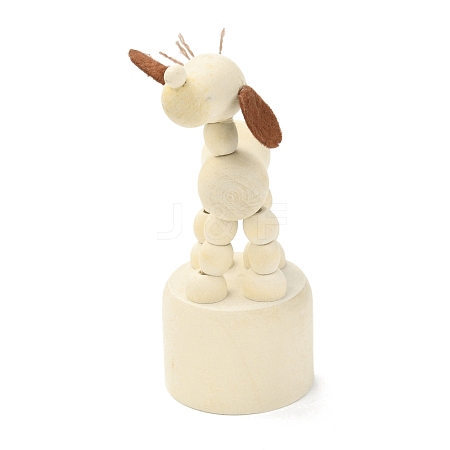 DIY Dog Shape Wooden Small Animal Desktop Ornaments DJEW-G023-01-1