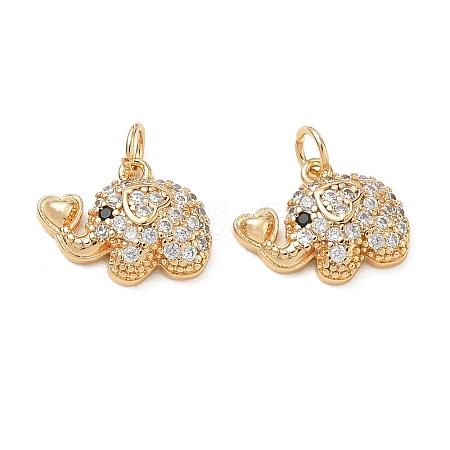 Brass Micro Pave Black Cubic Zirconia Pendants CU-CBA3F77-05G-1