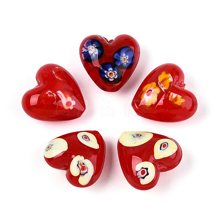 Handmade Millefiori Glass Beads LAMP-N024-43D-1