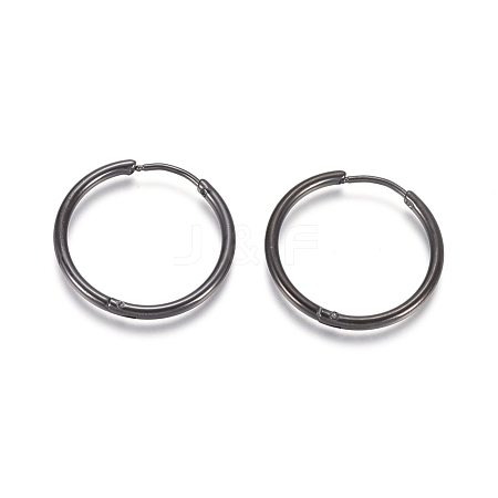 304 Stainless Steel Huggie Hoop Earrings EJEW-F111A-25mm-B-1