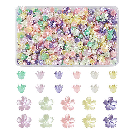  Jewelry 550Pcs 11 Colors Spray Paint ABS Plastic Imitation Pearl Beads MACR-PJ0001-06-1