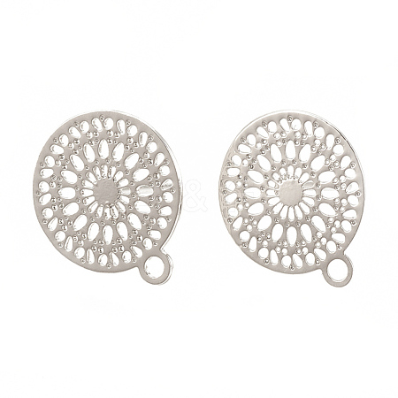 Brass Stud Earring Findings KK-S345-260-1